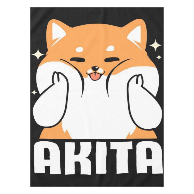 Nappe Akita Cute Chien Salon | Cadeau pour la fête des e (Devant)