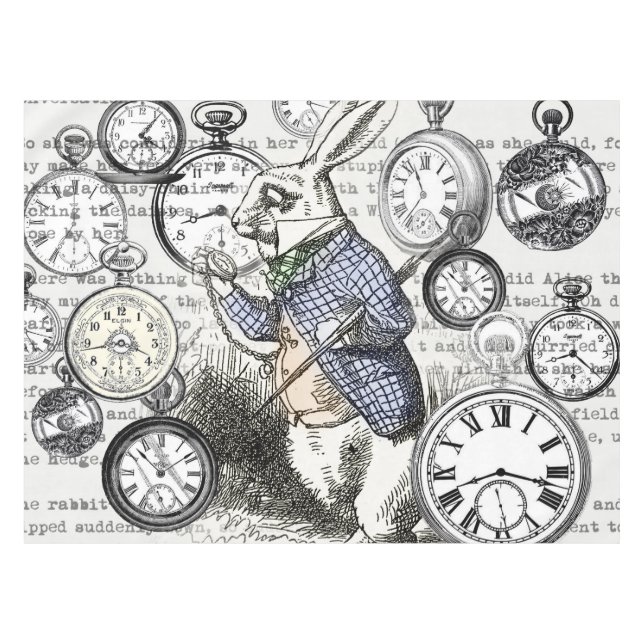 Nappe Alice de lapin blanc au pays des merveilles (Devant (Horizontal))
