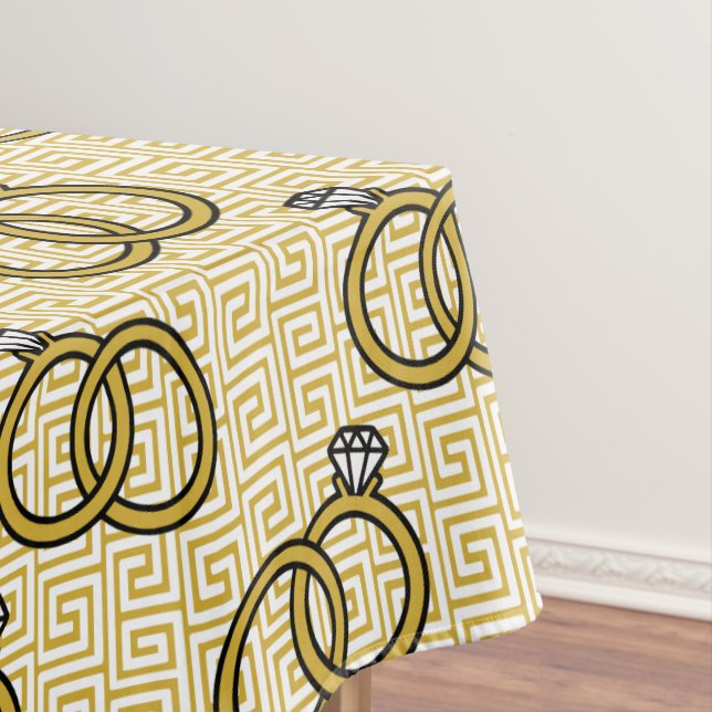 Nappe Alliance de Mariage Greek Key - Or & Blanc (In Situ)
