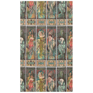 Nappe Alphonse Mucha art, Art nouveau, vintage, femmes,