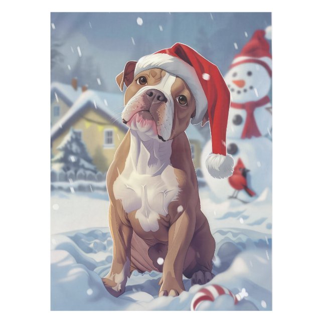 Nappe American Staffordshire Winter Wonderland Noël (Devant)