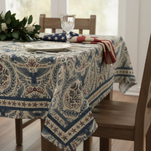 Nappe Americana Eagles Étoiles et Rayures Florales ID129