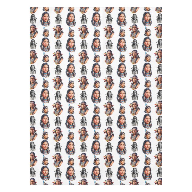 Nappe Amérindiens Amérindiens Conception Motif (Devant)