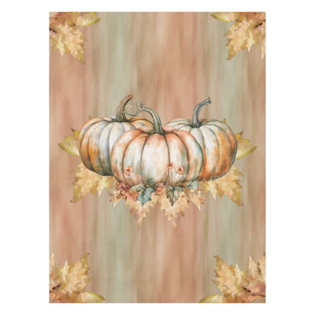 Nappe Amiable Citrouille couleur orange, blanc et vert (Devant)