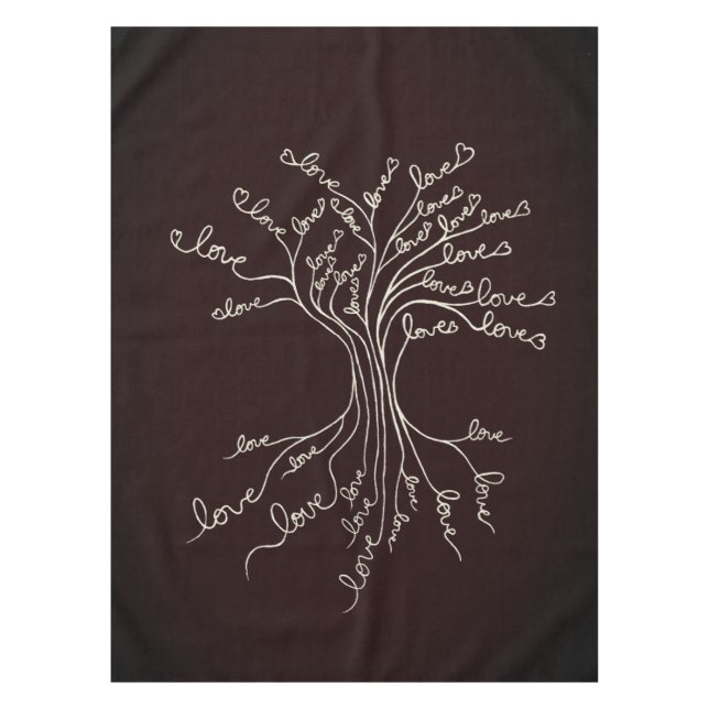 Nappe Amour Arbre de Vie Nature Coeurs Brown Cute Rustiq (Devant)