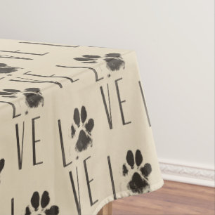 Nappe Amour avec Brown Grunge Pet Empreinte de patte Mot