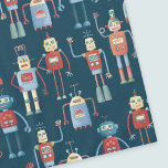 Nappe Amusant 1950s Style Rétro Robot Motif foncé<br><div class="desc">Des robots de style 1950 rétro à l'aspect agréable et serviable. Grand-père les a probablement fait dans son hangar. Intelligence artificielle,  mais pas d'une manière effrayante.</div>