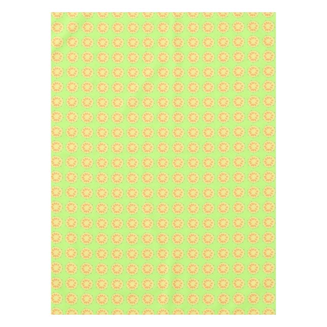 Nappe Ananas jaune tranché sur un chiffon de table vert (Devant)