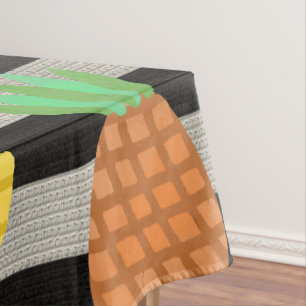 Nappe Ananas Moderne Rayures Noires et Blanches