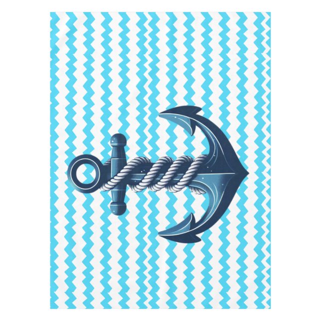 Nappe Ancrage bleu avec vagues bleues (Devant)