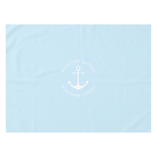 Nappe Ancrage nautique bleu clair Accueil personnalisé à (Devant (Horizontal))