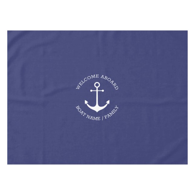 Nappe Ancrage nautique bleu marine Accueil personnalisé  (Devant (Horizontal))