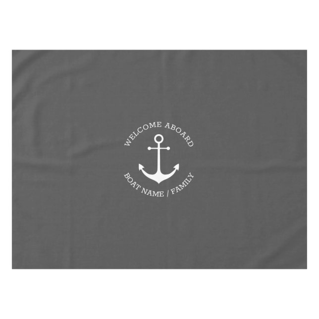 Nappe Ancrage nautique gris charbon de bois nom de batea (Devant (Horizontal))