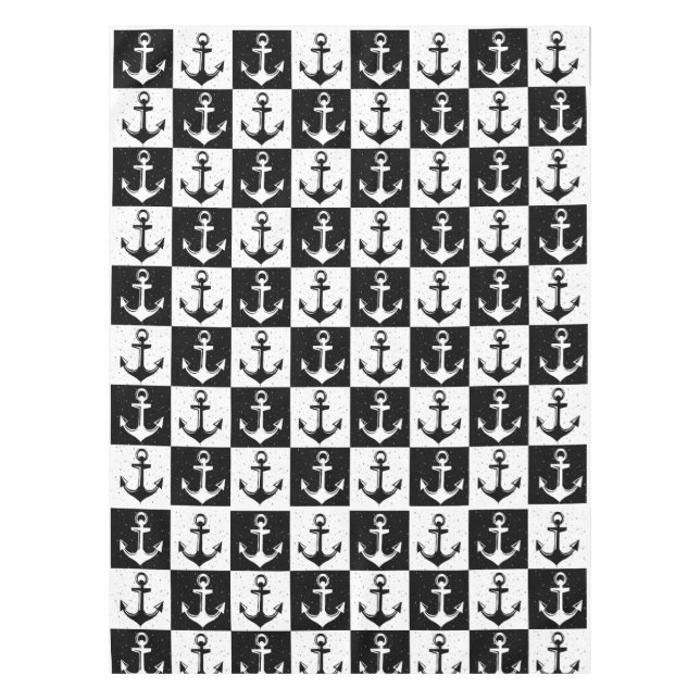 Nappe Ancre à carreaux noir et blanc (Devant)