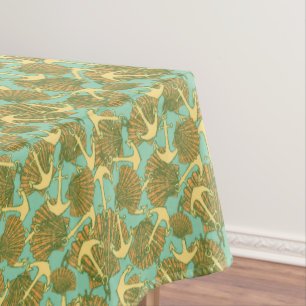 Nappe Ancre et coquilles dans le motif vintage de style