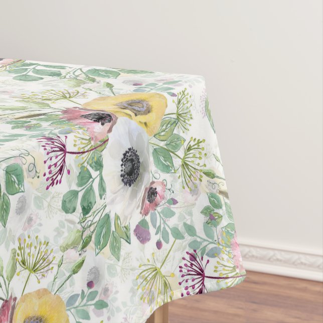 Nappe Anémones rose, blanche et jaune (In Situ)