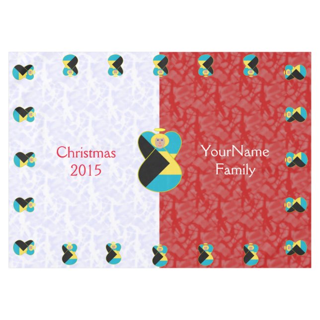 Nappe Ange aux cheveux blonds de Bahamian Drapeau rouge  (Devant (Horizontal))