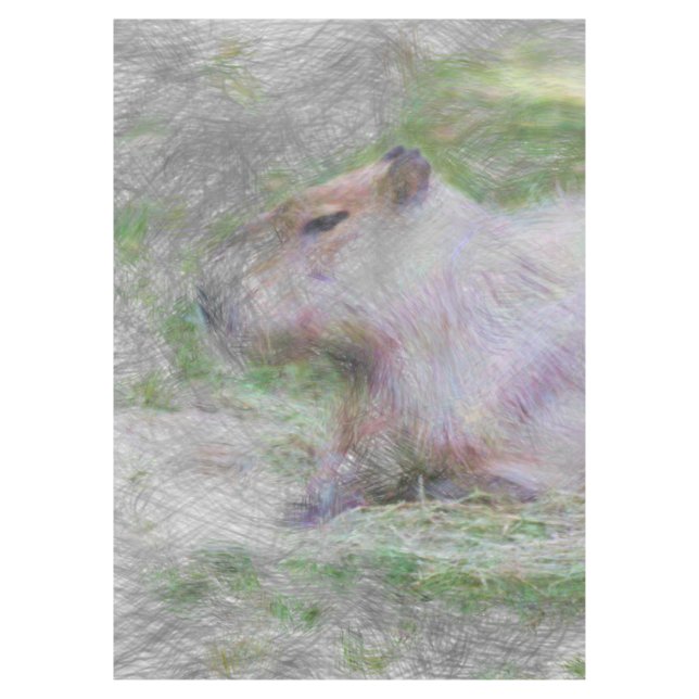 Nappe animal artistique capybara (Devant)