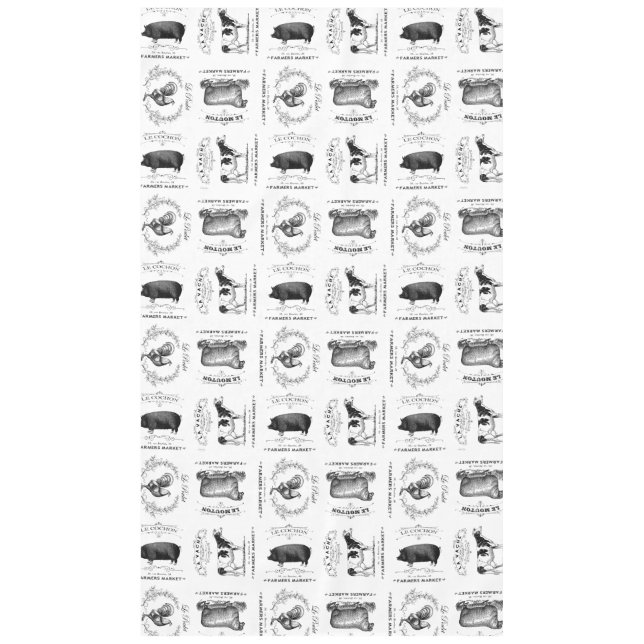 Nappe animaux de ferme français vintages modernes (Devant)