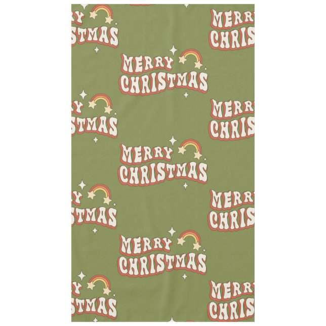 Nappe Années 1970 super joyeux noël funky (Devant)