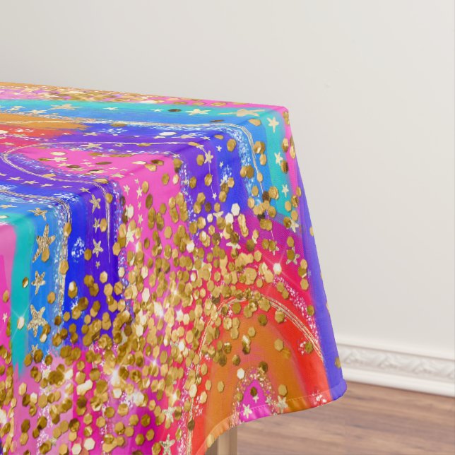 Nappe Anniversaire 6 ans Arc-en-ciel brillant Paillettes (In Situ)