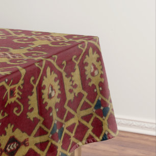 Nappe Antique géométrique Oriental Perse Motif rouge