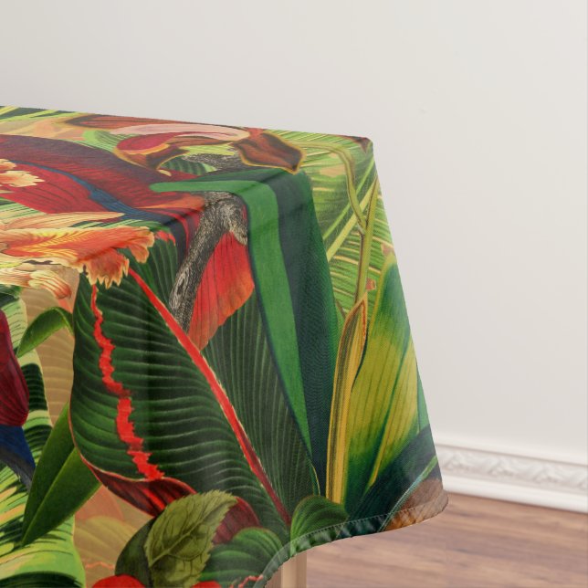 Nappe Antique Tropical Parrots Jungle Motif (In Situ)