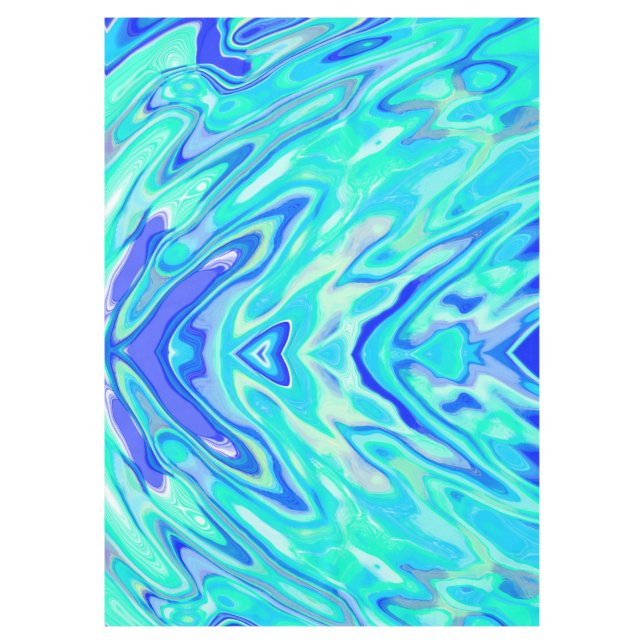 Nappe Aqua Blue Marble Texture Abstrait Motif liquide (Devant)