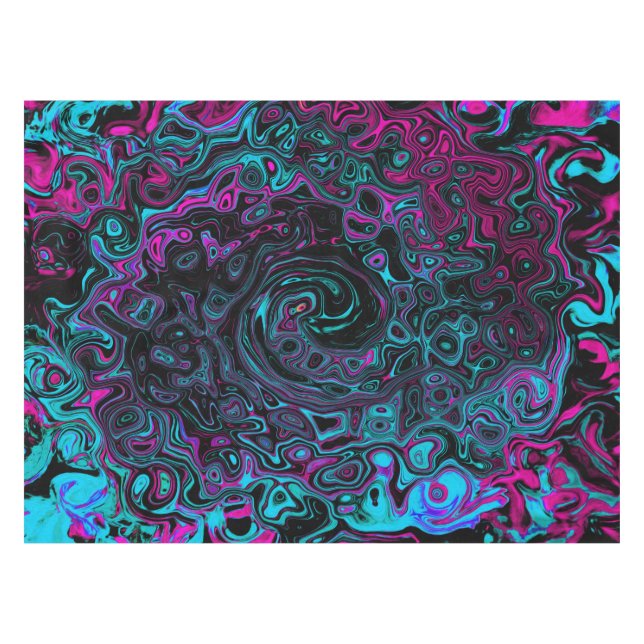 Nappe Aqua Magenta et Abstrait noir (Devant (Horizontal))