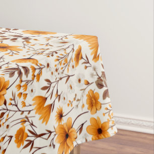 Nappe Aquarelle Automne Fleurs D'Automne Et Feuille