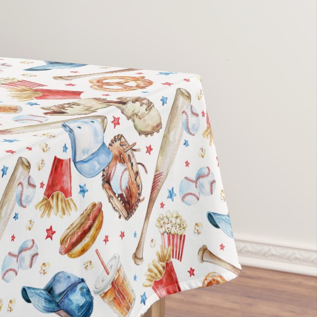 Nappe Aquarelle Batte Up Baseball Anniversaire Table de  (In Situ)