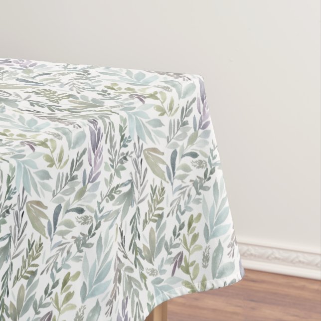 Nappe Aquarelle botanique bleu vert (In Situ)