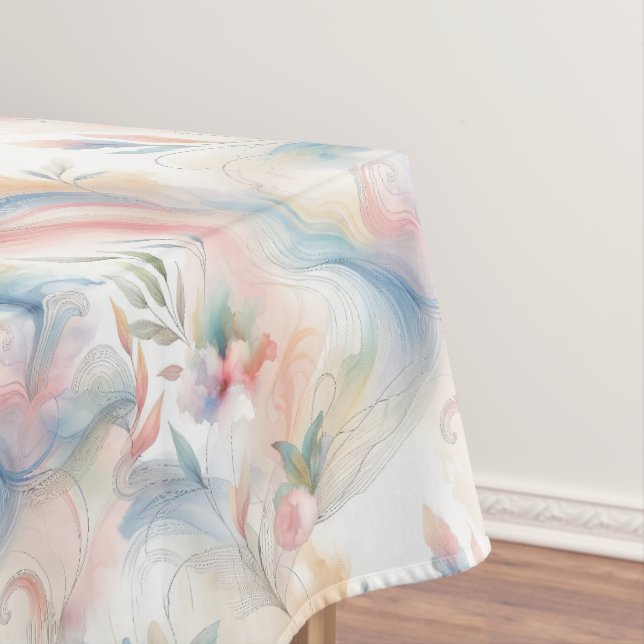 Nappe Aquarelle botanique pastel élégante (In Situ)