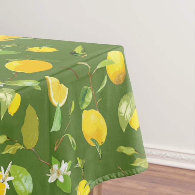 Nappe Aquarelle Citron et Feuilles 5 (In Situ)