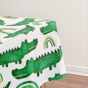 Nappe Aquarelle Crocodile Alligator Arc-en-ciel 