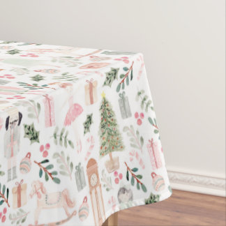 Nappe Aquarelle de vacances Nutcracker blanc