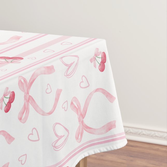 Nappe Aquarelle de vaches roses avec coeur (In Situ)