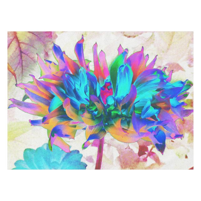 Nappe Aquarelle étonnante Rainbow Cactus Dahlia (Devant (Horizontal))
