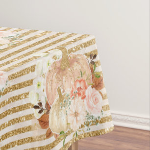 Nappe Aquarelle Fleurs Citrouille Baby shower Décor