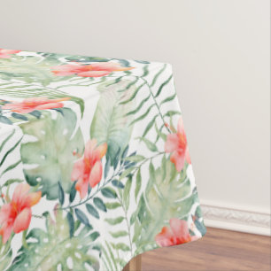 Nappe Aquarelle florale de ketmie tropicale de feuille