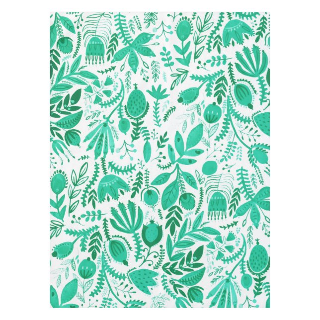 Nappe Aquarelle florale du jardin de printemps rustique (Devant)