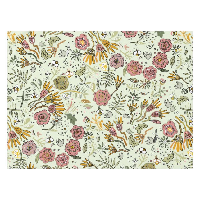 Nappe Aquarelle Florale Fleurs d'abeille Élégante Modern (Devant (Horizontal))