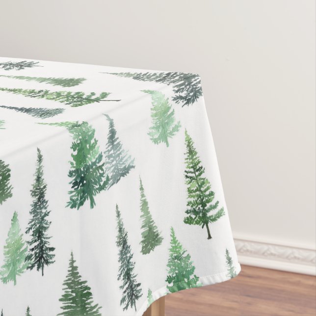Nappe Aquarelle Green Trees Motif forestier (In Situ)