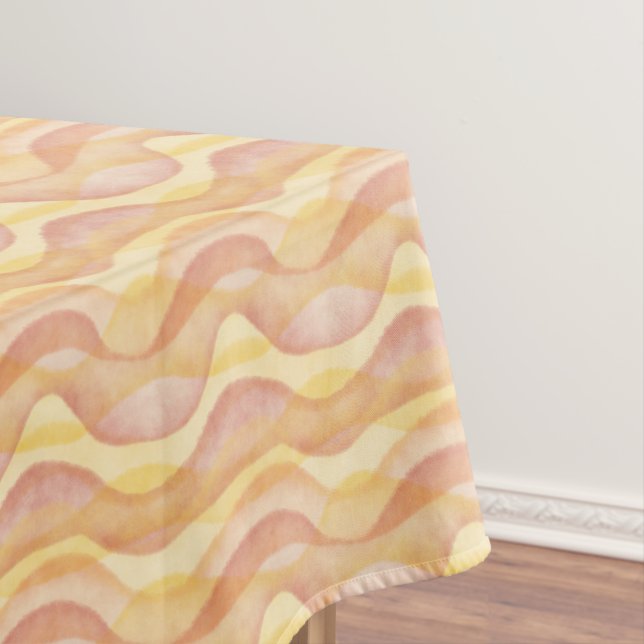 Nappe Aquarelle Gris ondulé, Jaune et Orange (In Situ)