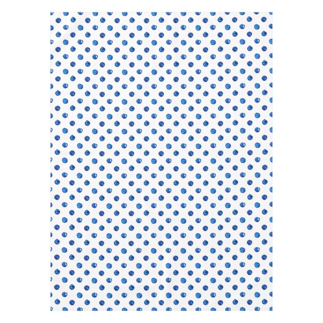 Nappe Aquarelle indigo bleu pois motif (Devant)