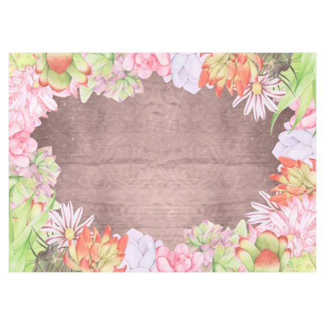 Nappe Aquarelle magique Succulents Brown (Devant (Horizontal))