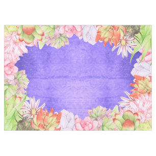 Nappe Aquarelle magique Succulents pourpre