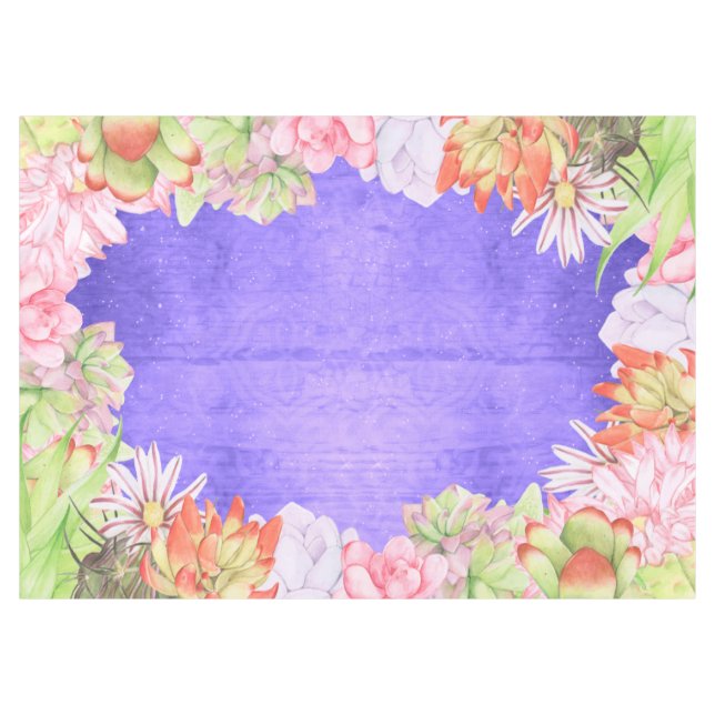 Nappe Aquarelle magique Succulents pourpre (Devant (Horizontal))