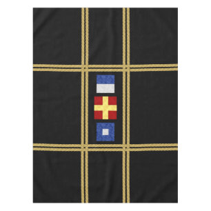 Nappe Aquarelle marine Signal maritime Monogramme