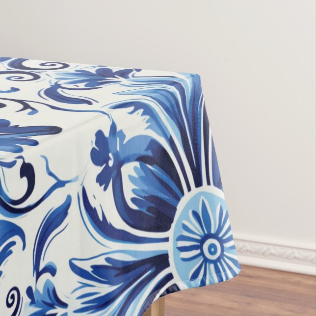 Nappe Aquarelle moderne Carrelage bleu méditerranéen (In Situ)